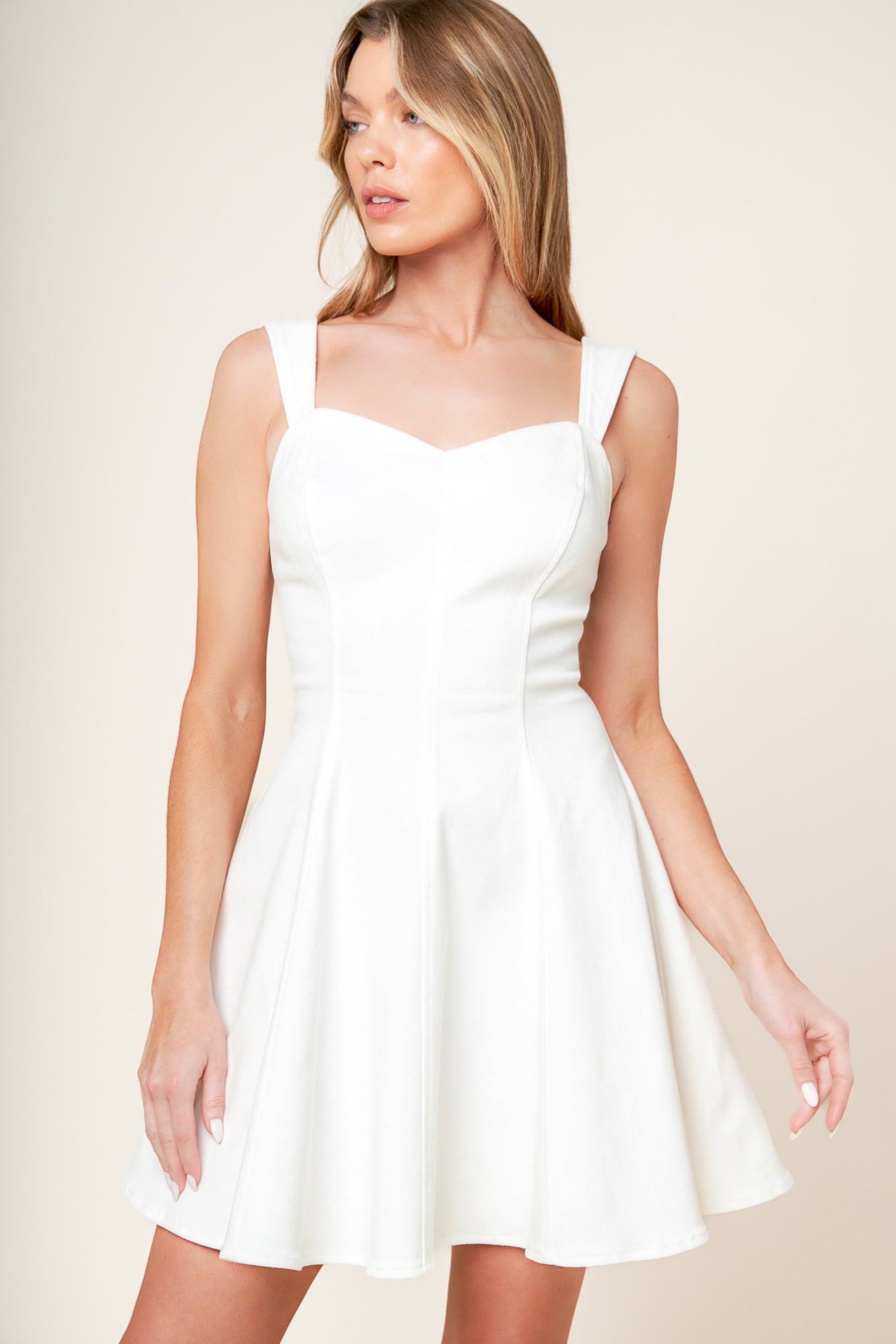 LAST YOUR CHANCE DENIM WOVEN MINI DRESS - Love Salve