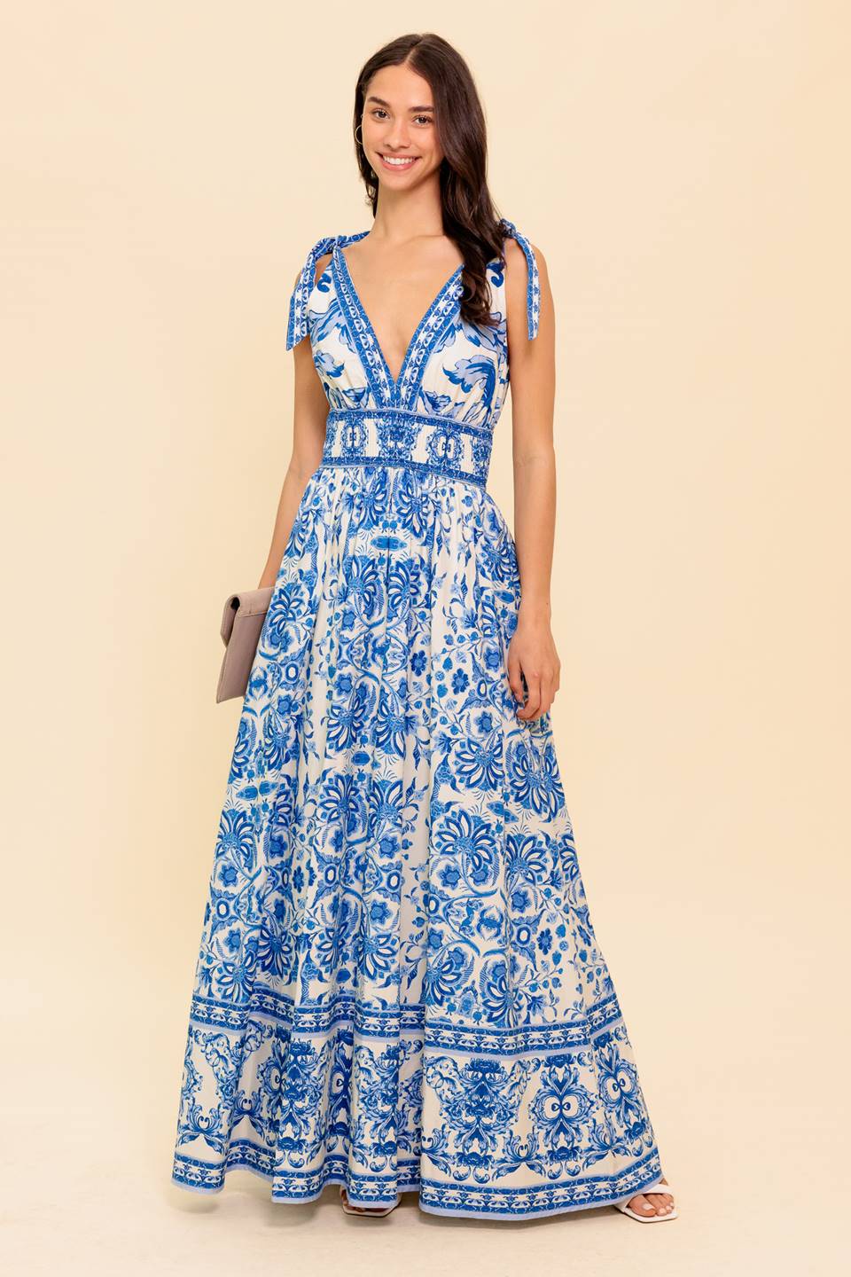 BY THE BAY BLUE WOVEN MAXI DRESS Flying Tomato