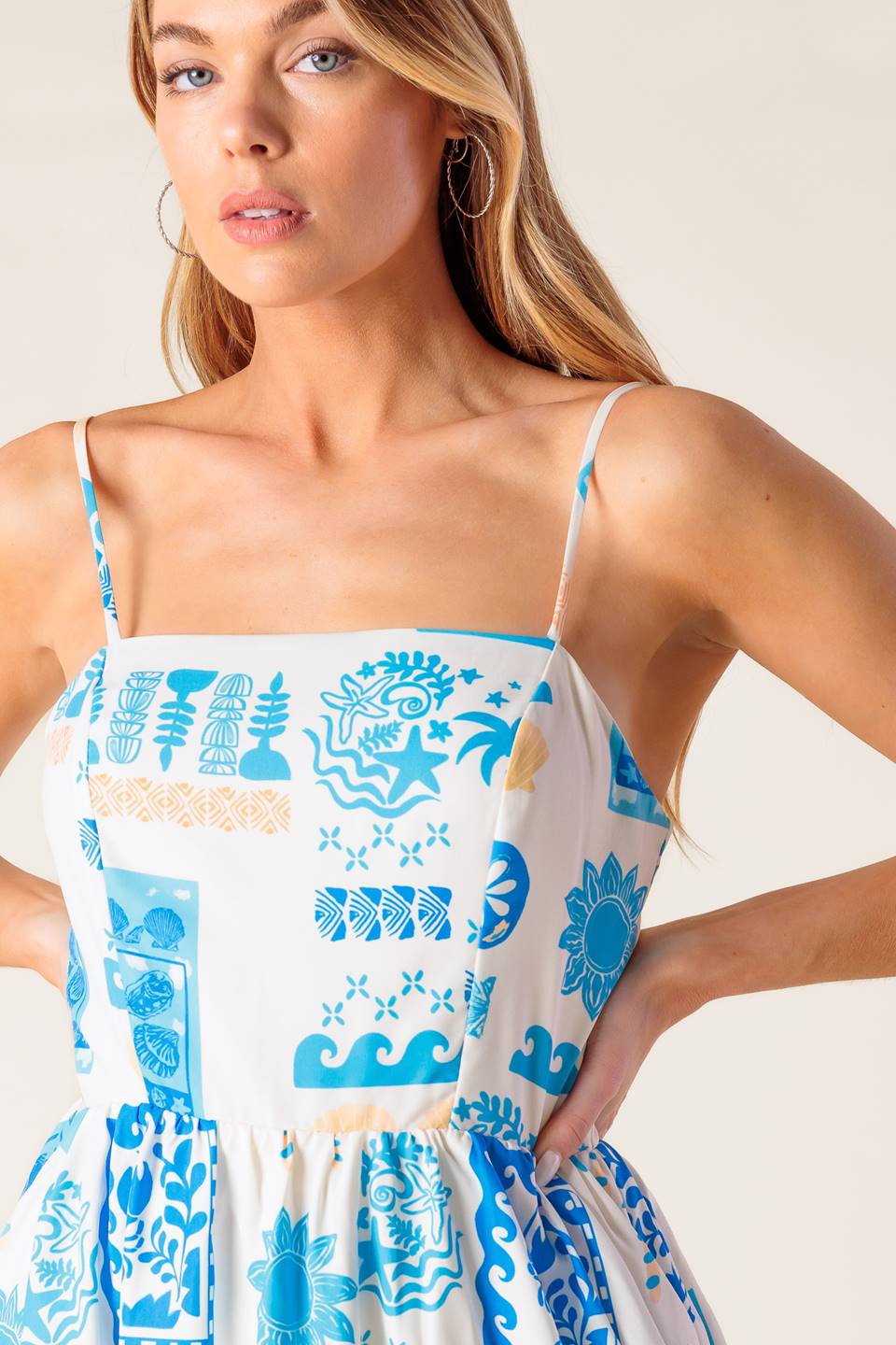 FLOWER GIRL BLUE WOVEN MIDI DRESS Flying Tomato