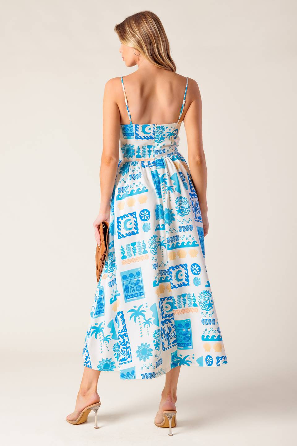 FLOWER GIRL BLUE WOVEN MIDI DRESS Flying Tomato