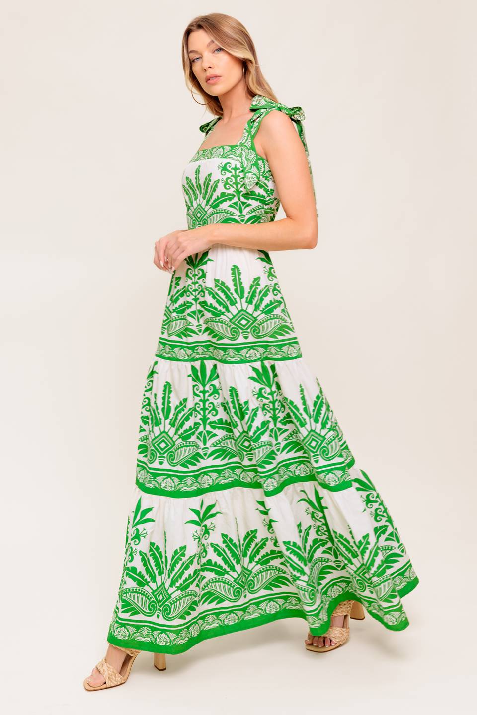 DREAM WALKER OLIVE WOVEN MAXI DRESS Flying Tomato