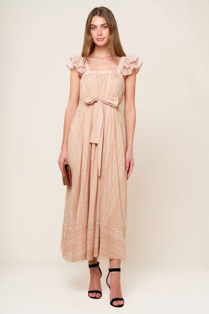 FROLIC THROUGH FIELDS WOVEN MIDI DRESS