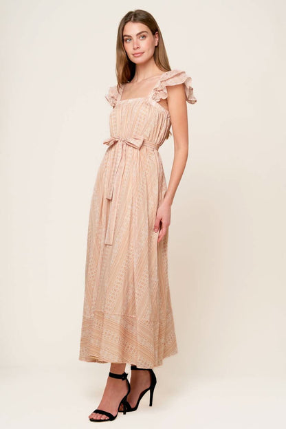 FROLIC THROUGH FIELDS WOVEN MIDI DRESS