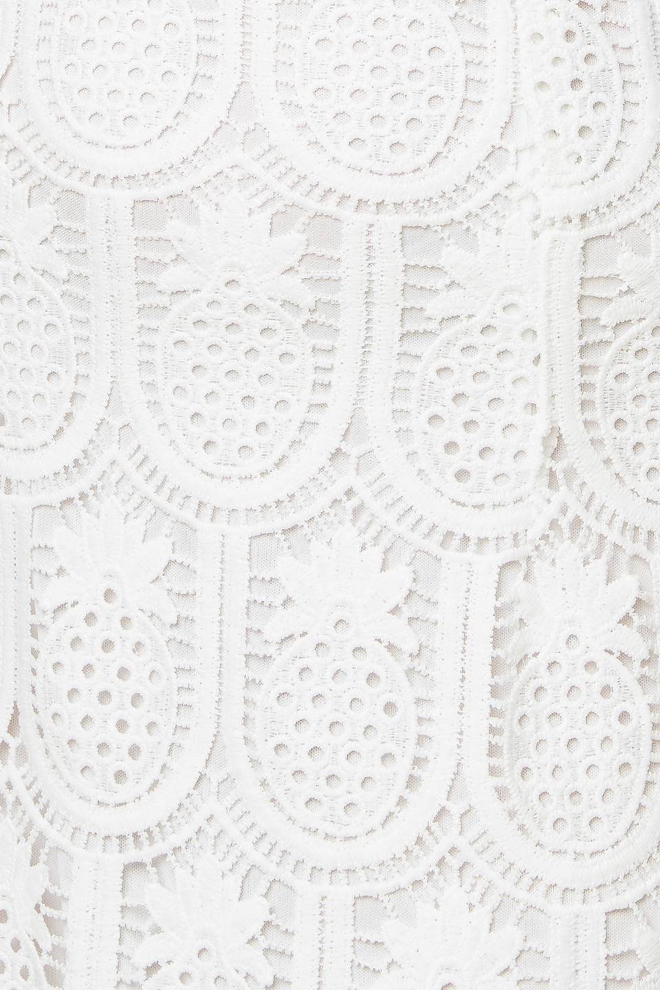 LOVING MENTALITY WHITE WOVEN LACE MIDI DRESS