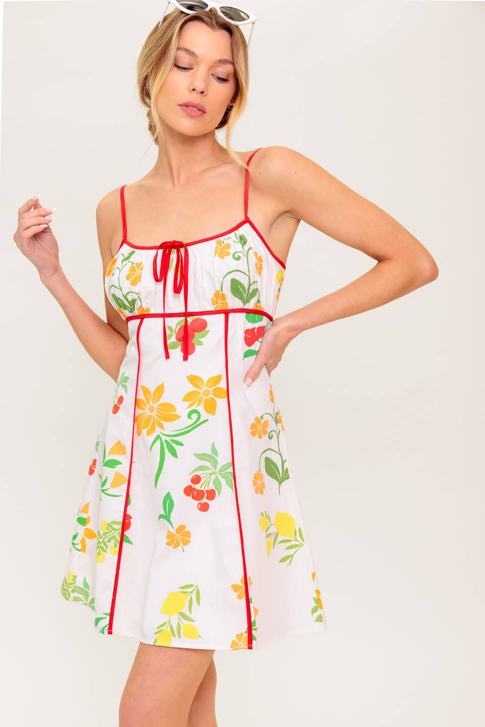 HEART OF GOLD WOVEN MINI DRESS Flying Tomato