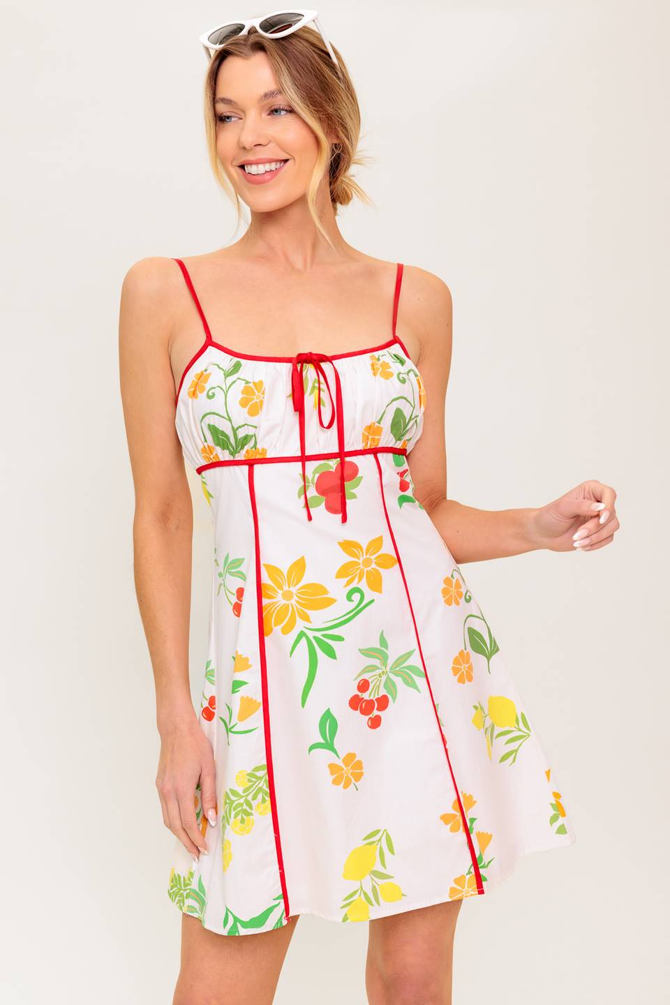 HEART OF GOLD WOVEN MINI DRESS Flying Tomato