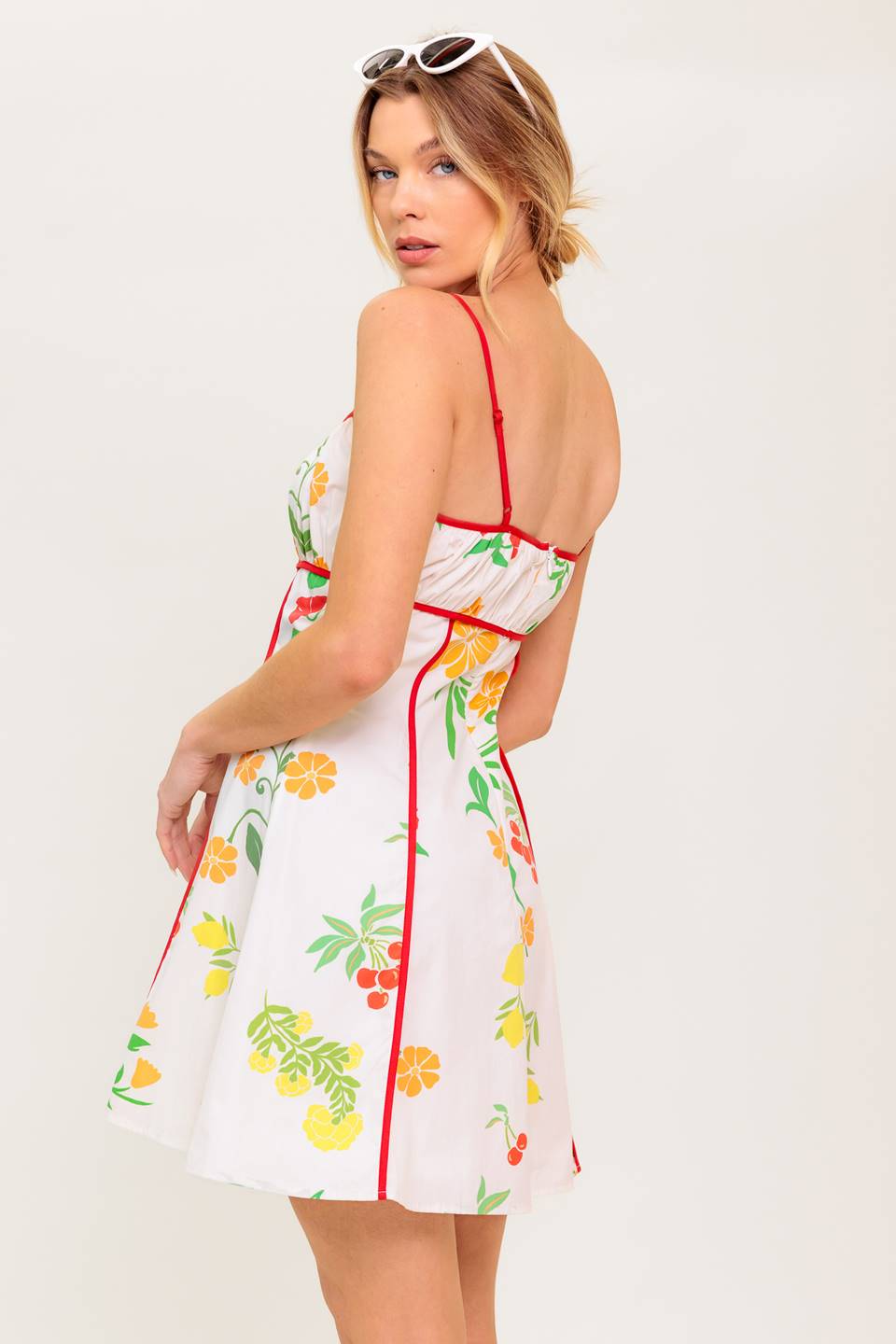 HEART OF GOLD WOVEN MINI DRESS Flying Tomato