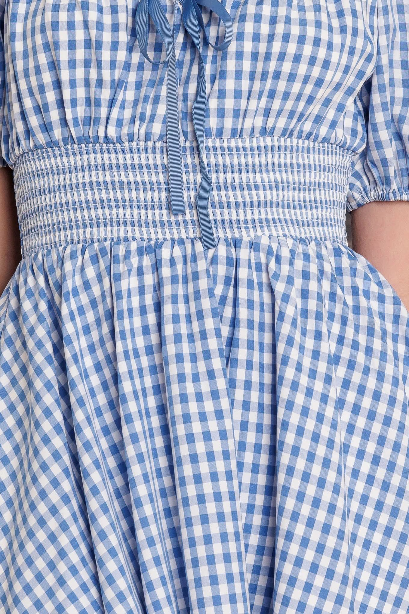 PARADISE BREEZE GINGHAM MINI DRESS