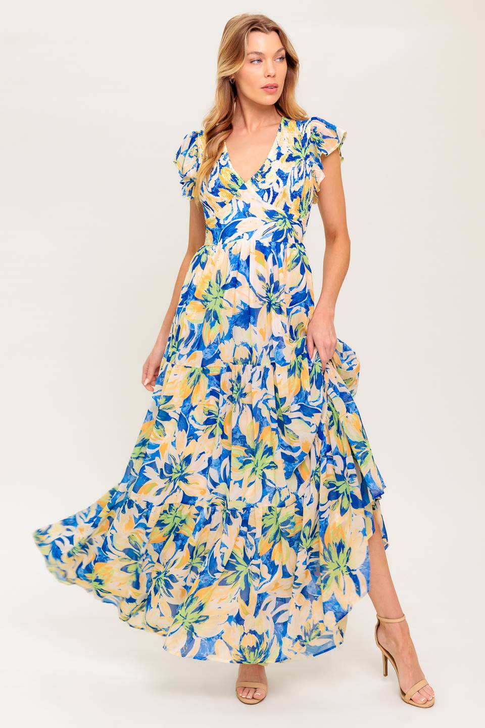 ECHOES OF YOU FLORAL WOVEN MAXI DRESS Flying Tomato