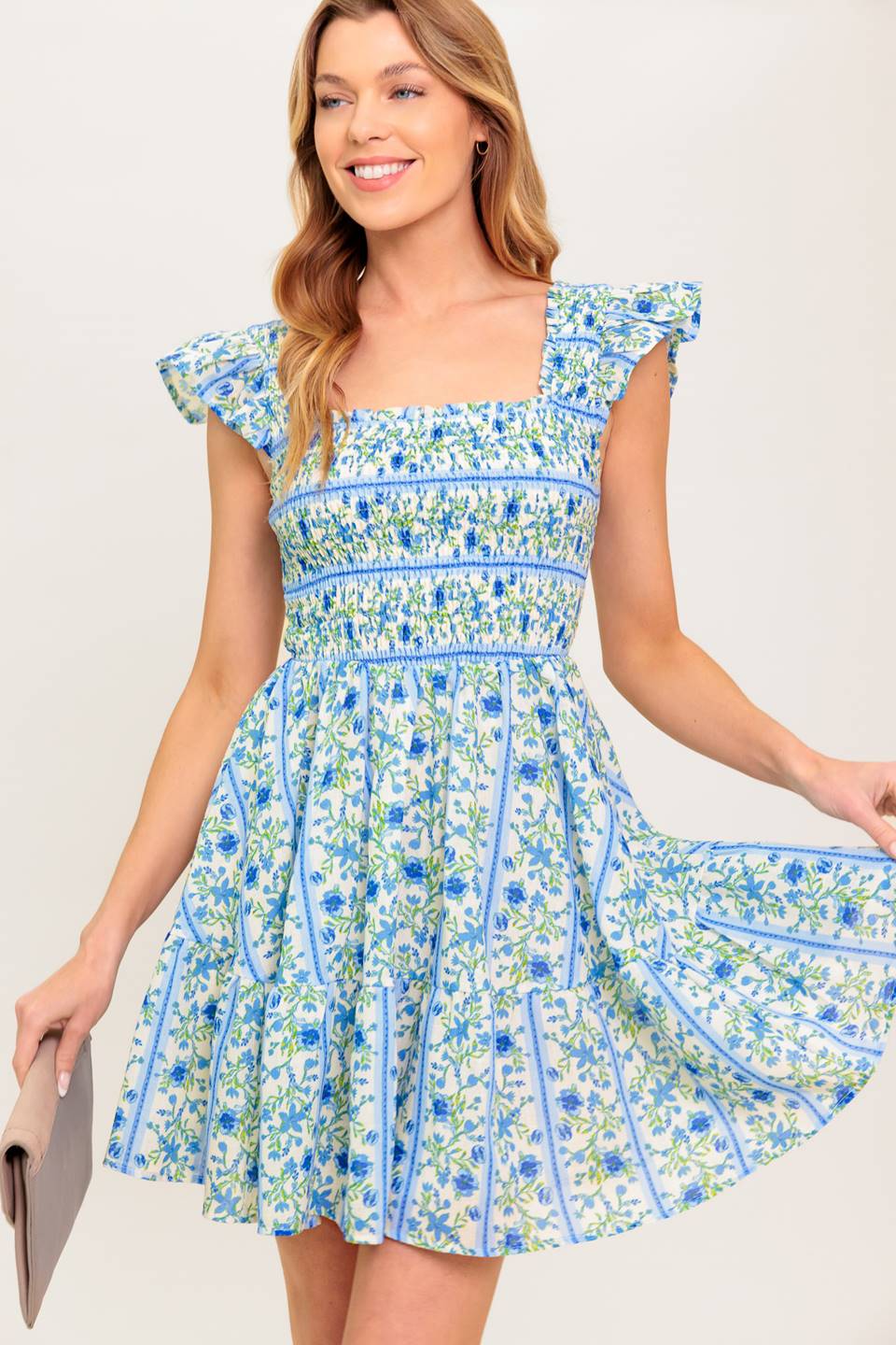 FAIRFAX GERANIUM WOVEN MINI DRESS Flying Tomato