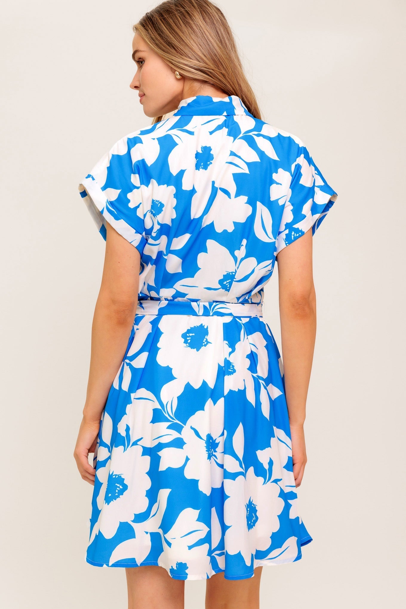 CITRUS CRUSH BLUE WOVEN MINI DRESS Flying Tomato