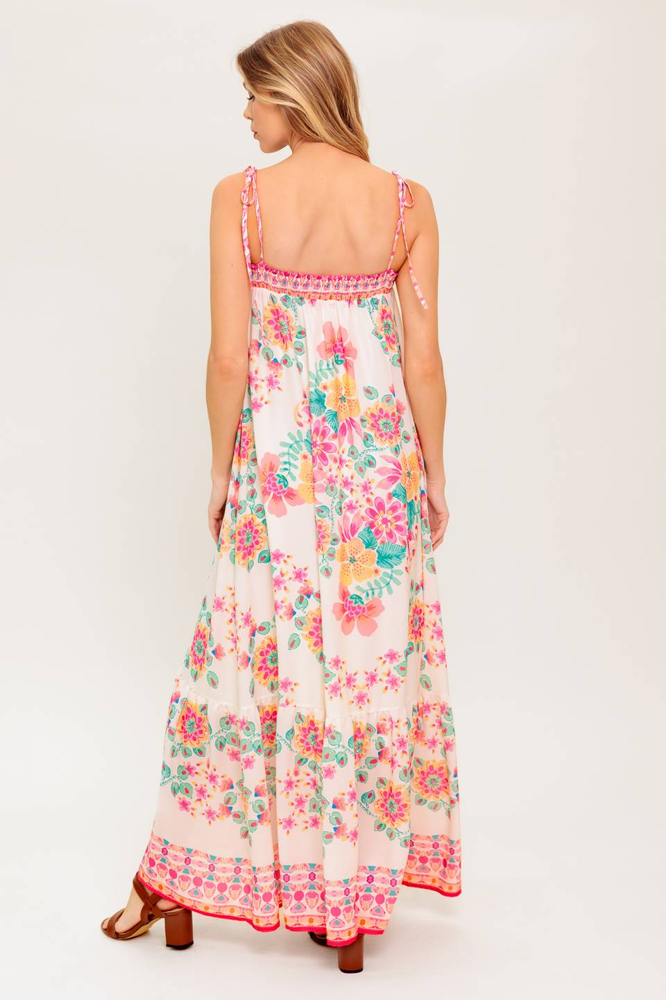 SUMMER GLOW IVORY WOVEN MAXI DRESS Flying Tomato