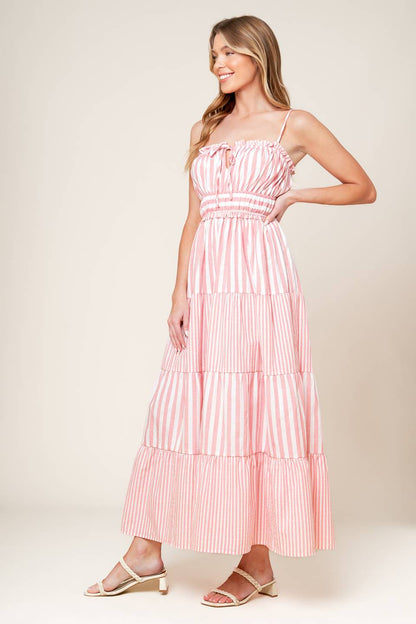 GIA PEONY PINK WOVEN MAXI DRESS