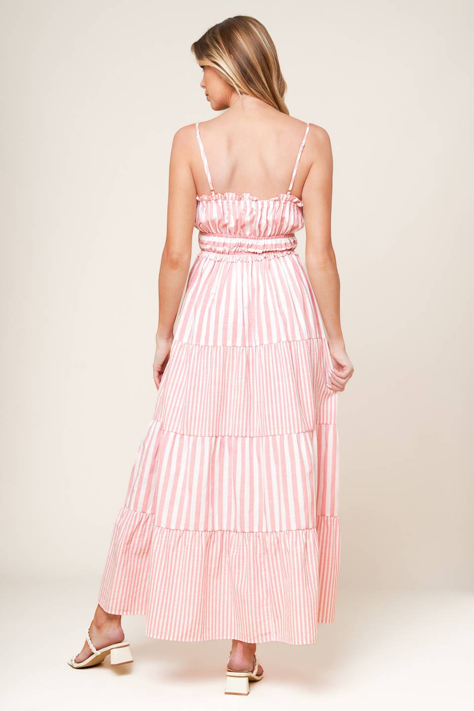 GIA PEONY PINK WOVEN MAXI DRESS Flying Tomato
