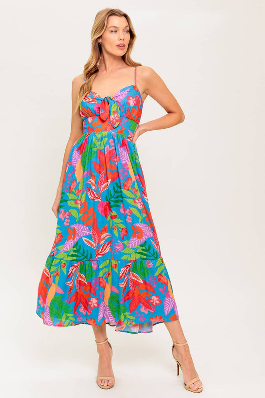 SLOW MOTION LOVE WOVEN MIDI DRESS Flying Tomato