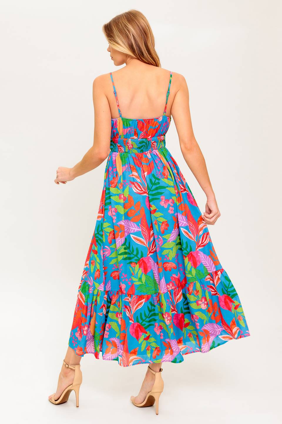 SLOW MOTION LOVE WOVEN MIDI DRESS Flying Tomato