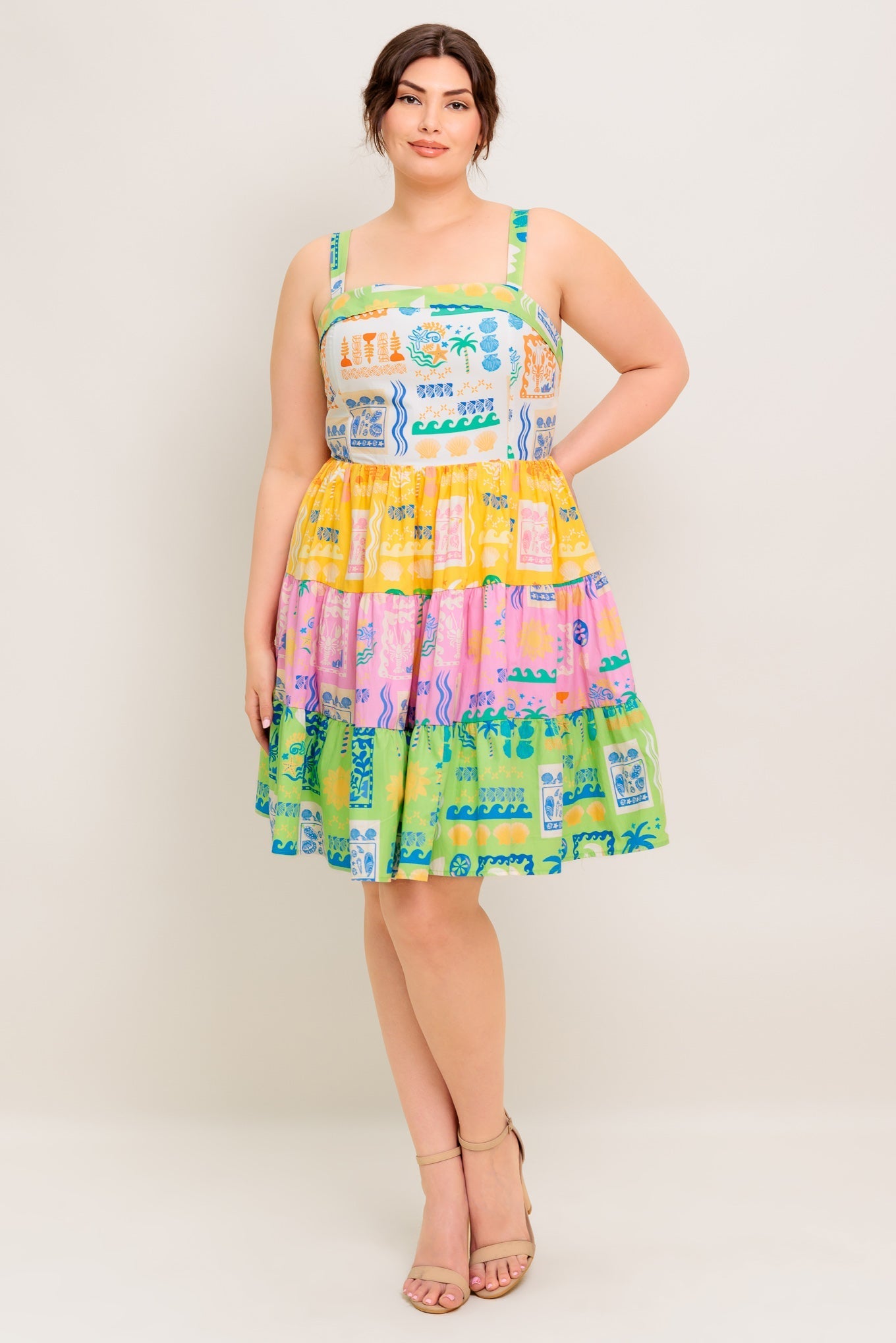 OUT OF OFFICE GREEN WOVEN MINI DRESS Flying Tomato