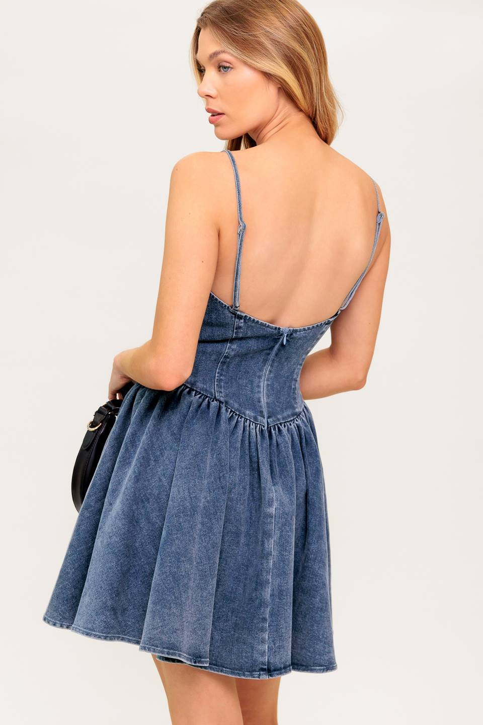FOREVER FREE DENIM MINI DRESS Flying Tomato