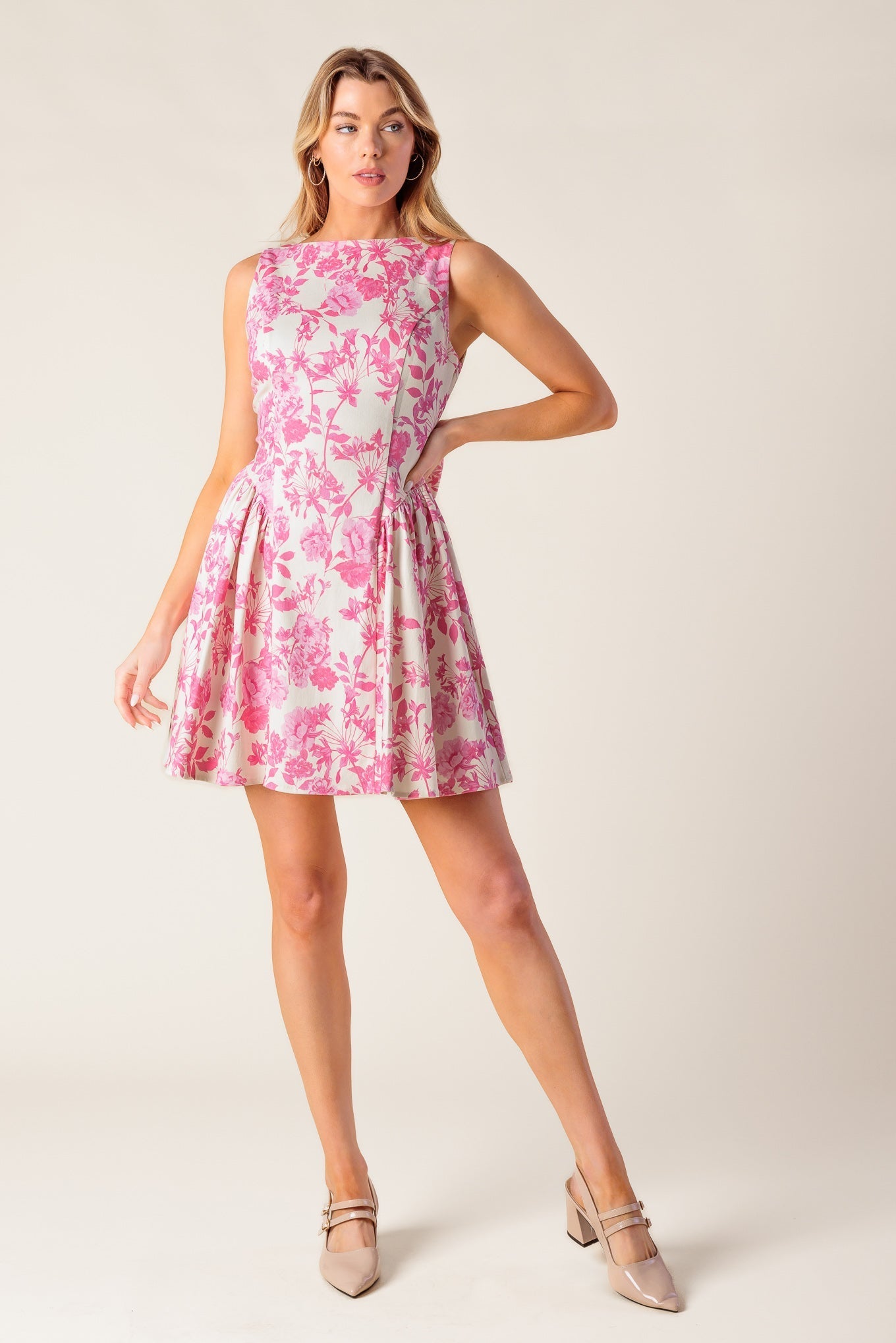 ADVENTURE ISLAND PINK WOVEN MINI DRESS Flying Tomato