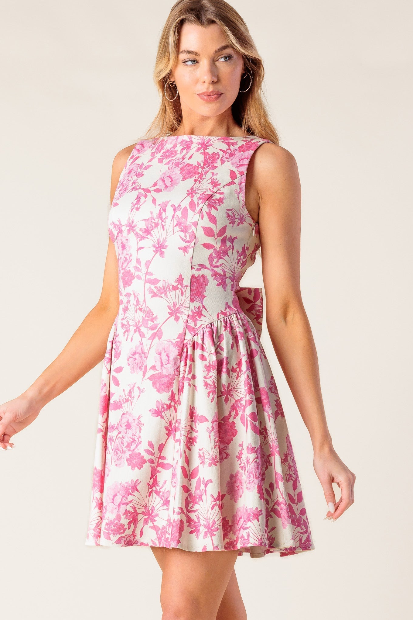 ADVENTURE ISLAND PINK WOVEN MINI DRESS Flying Tomato