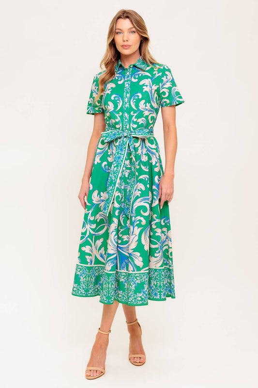SUMMER BOUQUET WOVEN MIDI DRESS Flying Tomato