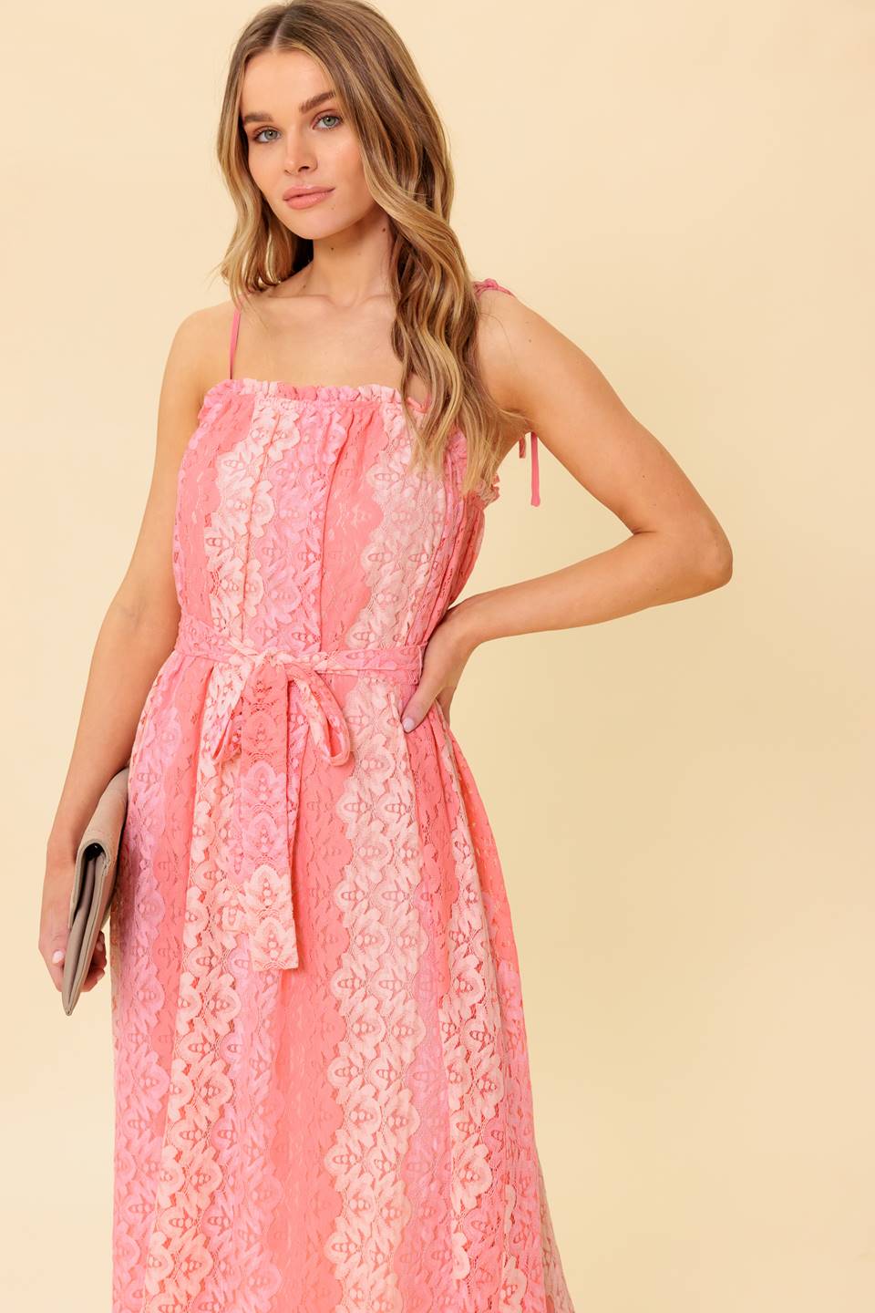 TAILOR MADE FOR YOU WOVEN LACE MIDI DRESS Flying Tomato