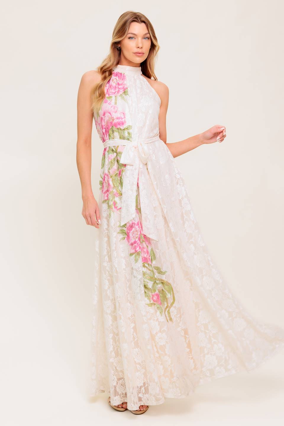 BOTANICAL DREAM WOVEN LACE MAXI DRESS Flying Tomato