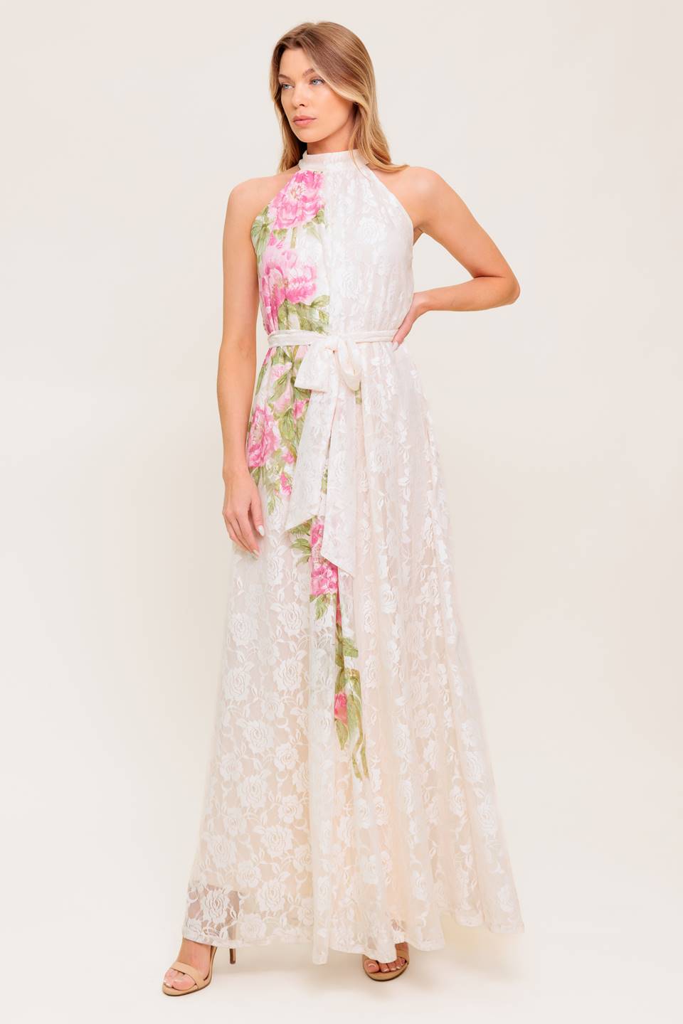 BOTANICAL DREAM WOVEN LACE MAXI DRESS Flying Tomato
