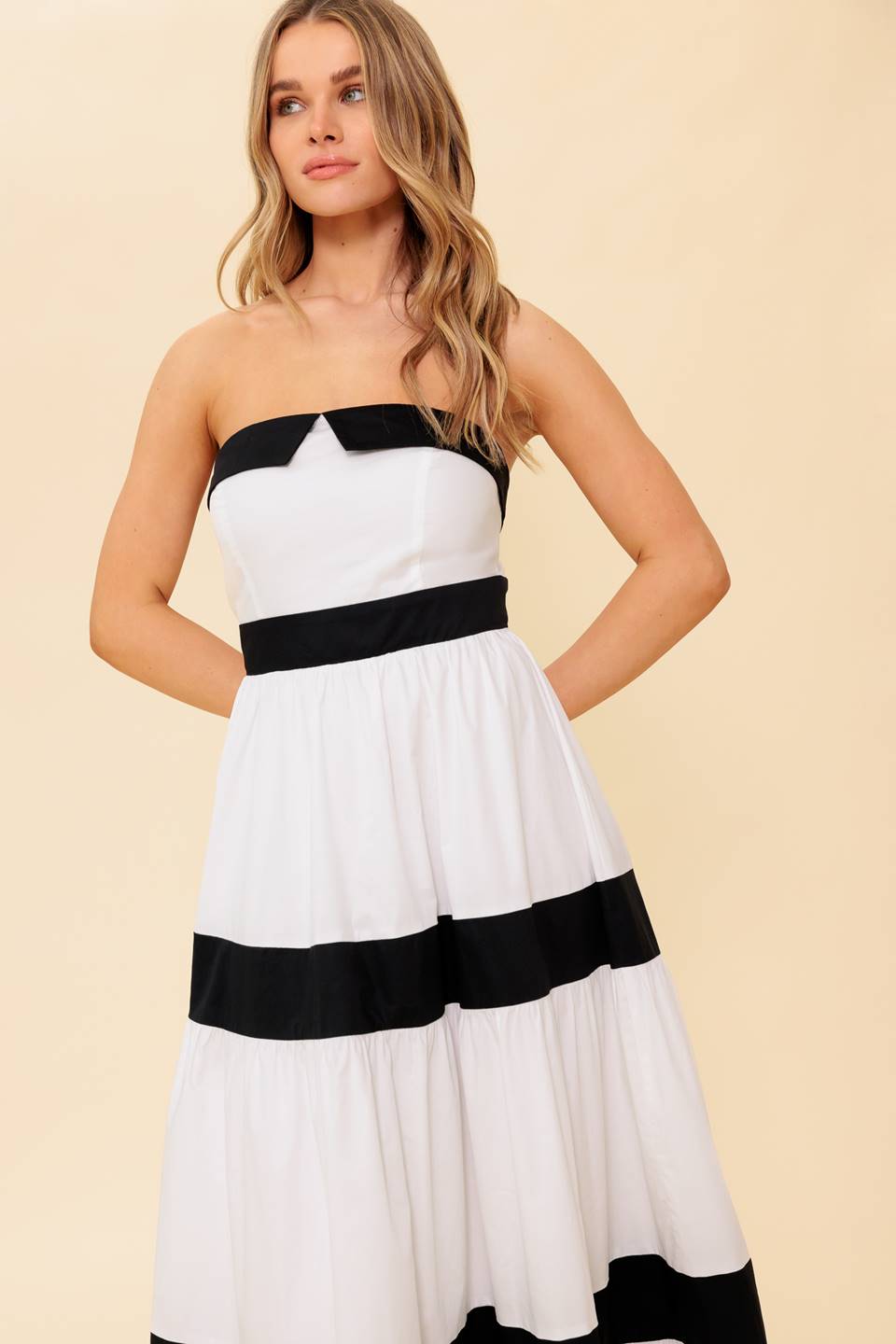 YOURS TO KEEP COLOR BLOKED MAXI DRESS Flying Tomato