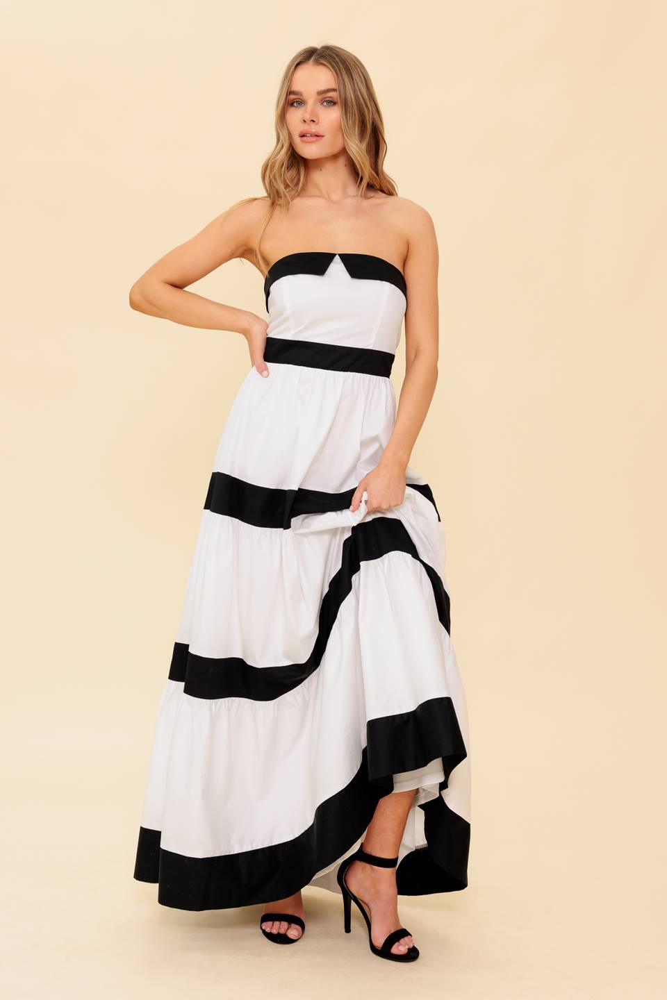 YOURS TO KEEP COLOR BLOKED MAXI DRESS Flying Tomato