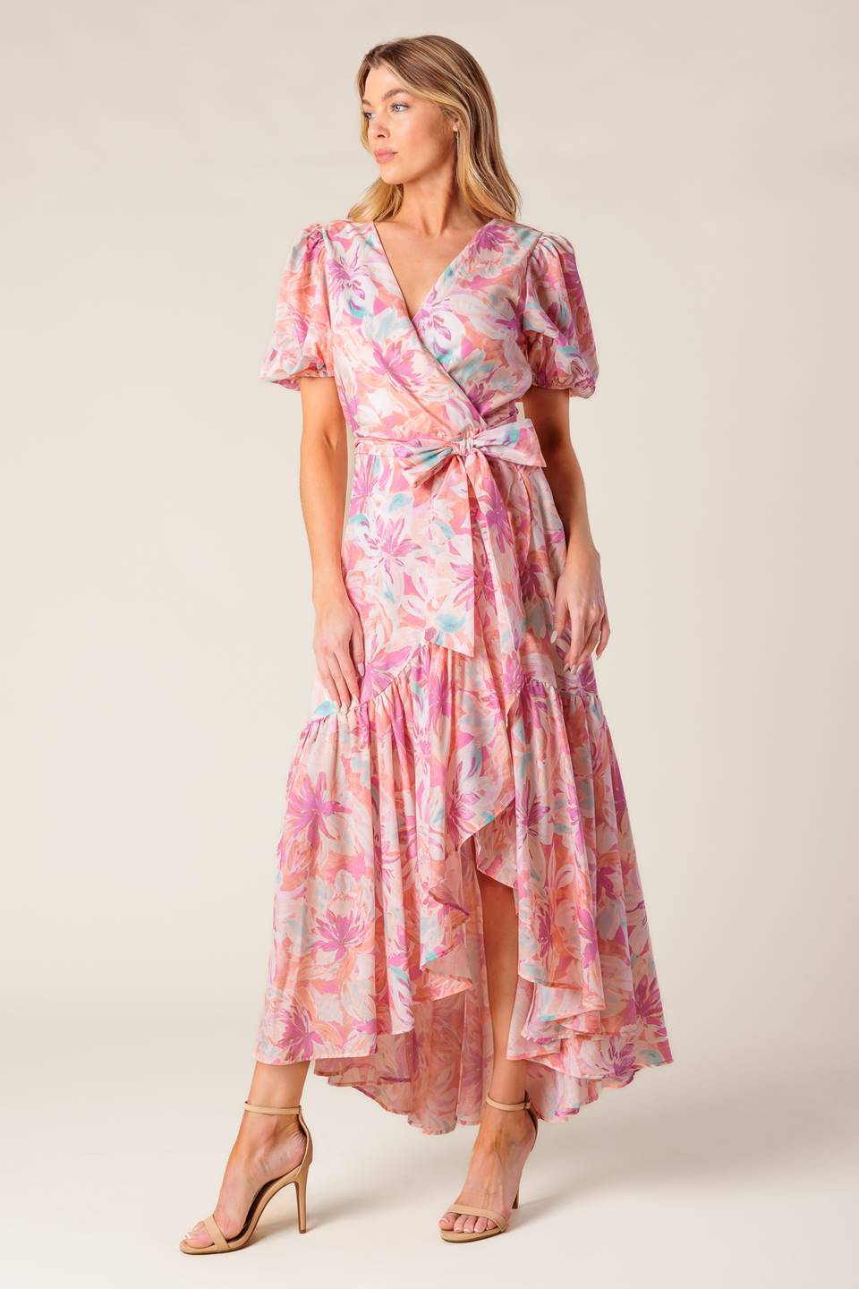 BLESS YOUR HEART CORAL WOVEN MINI DRESS Flying Tomato