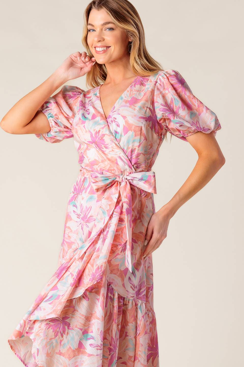 BLESS YOUR HEART CORAL WOVEN MINI DRESS Flying Tomato