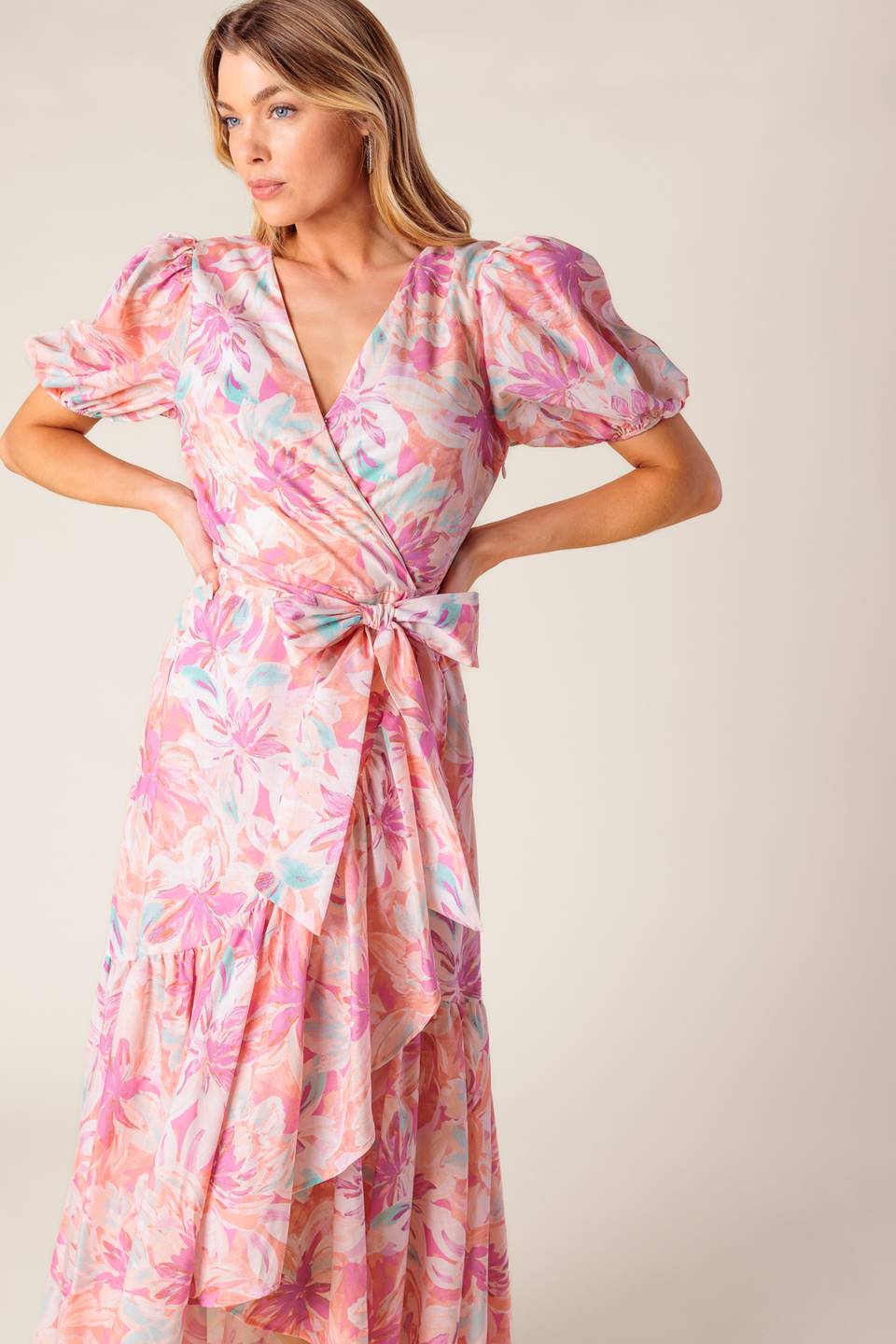 BLESS YOUR HEART CORAL WOVEN MINI DRESS Flying Tomato