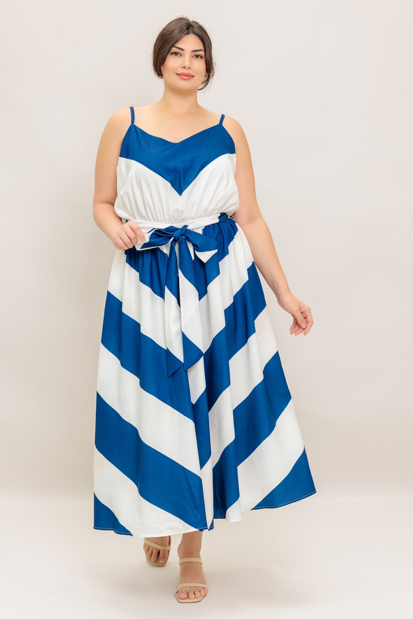 RADIANT HEART NAVY WOVEN MIDI DRESS Flying Tomato