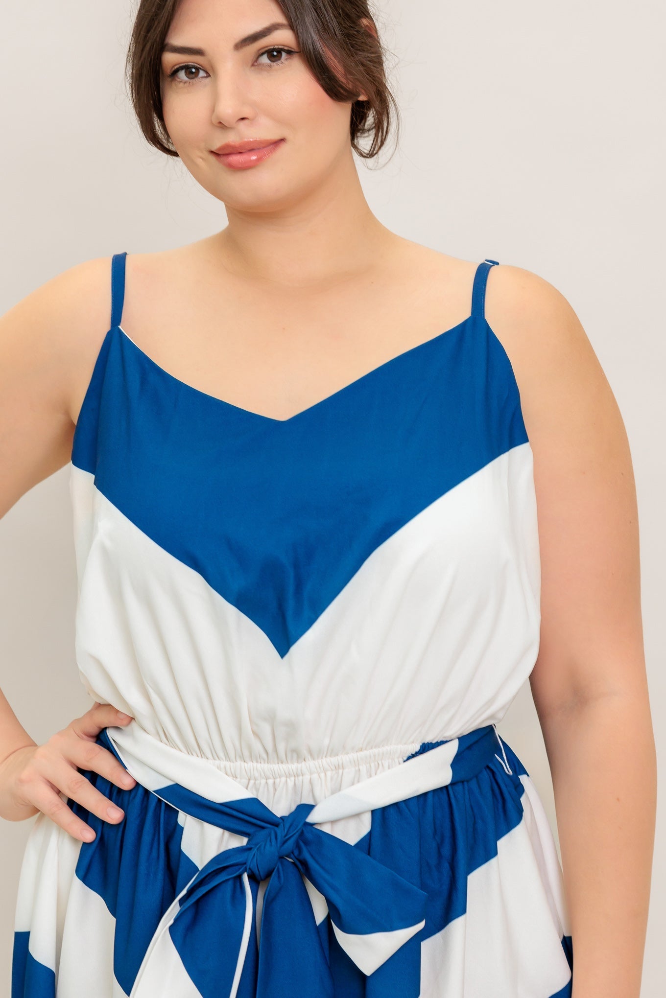 RADIANT HEART NAVY WOVEN MIDI DRESS Flying Tomato