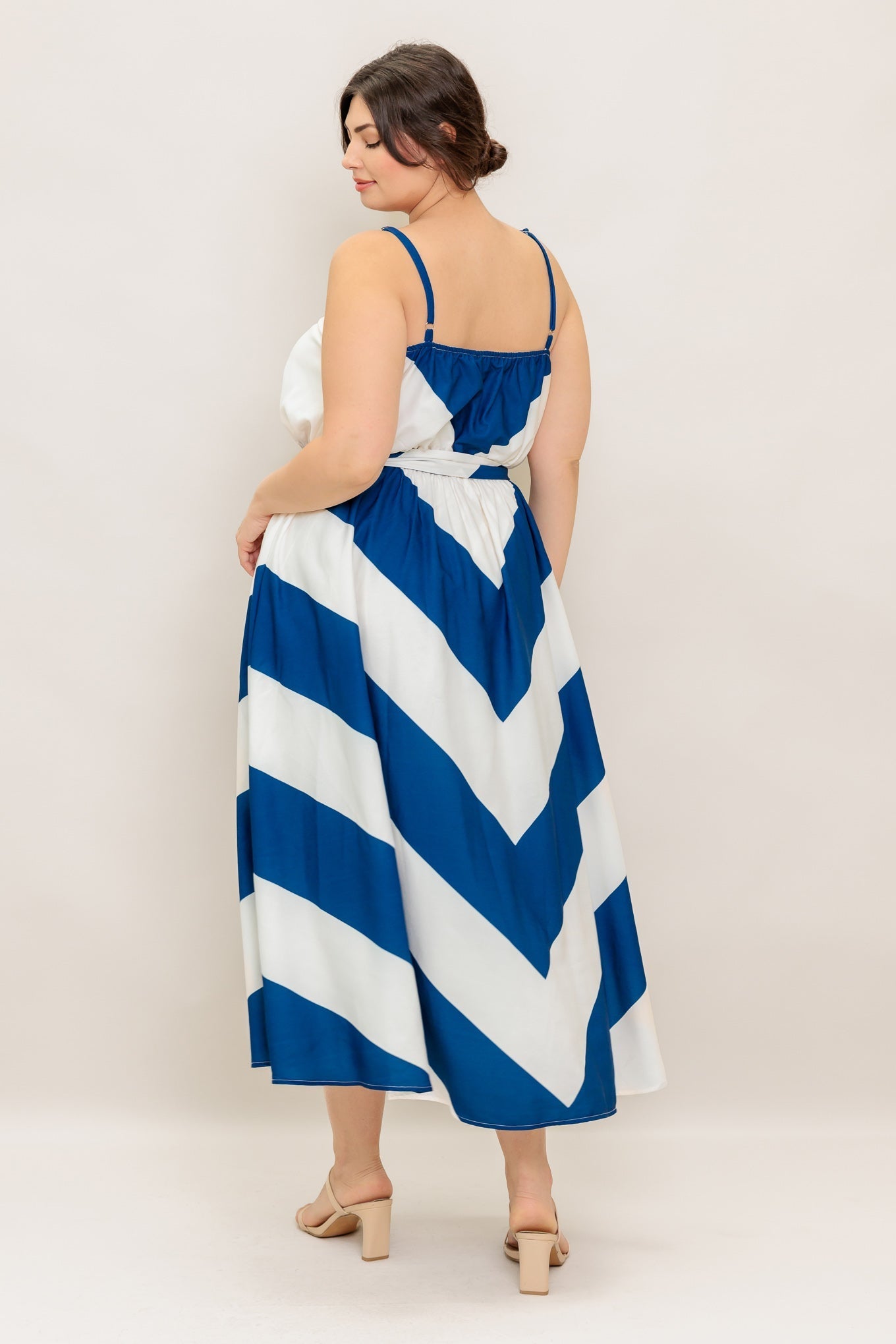 RADIANT HEART NAVY WOVEN MIDI DRESS Flying Tomato