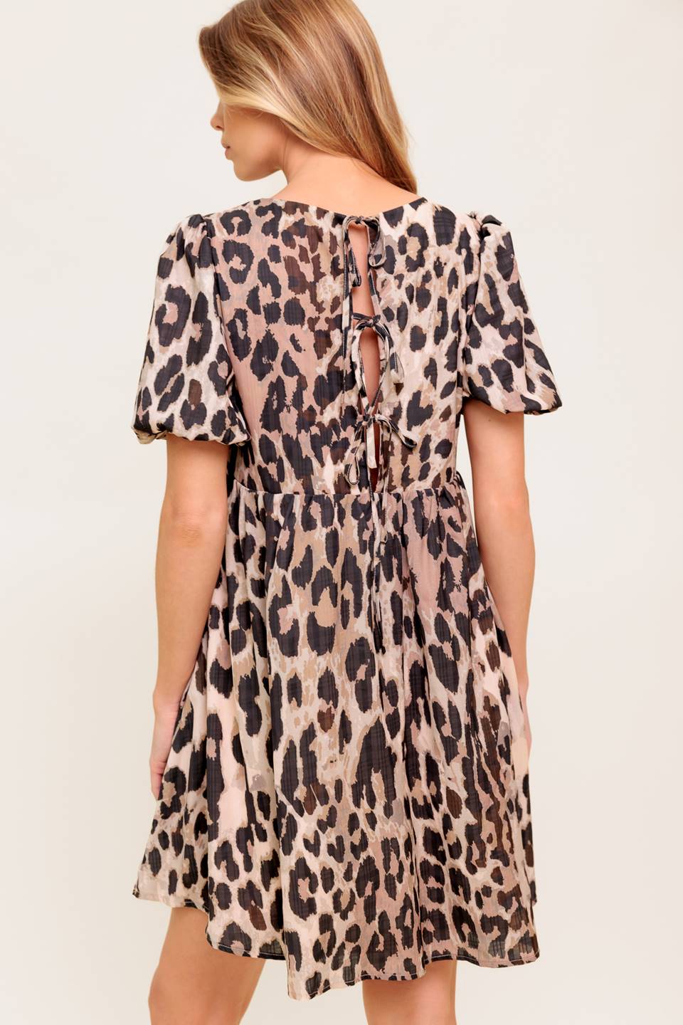 FOREVER YOURS LEOPARD WOVEN MINI DRESS Flying Tomato