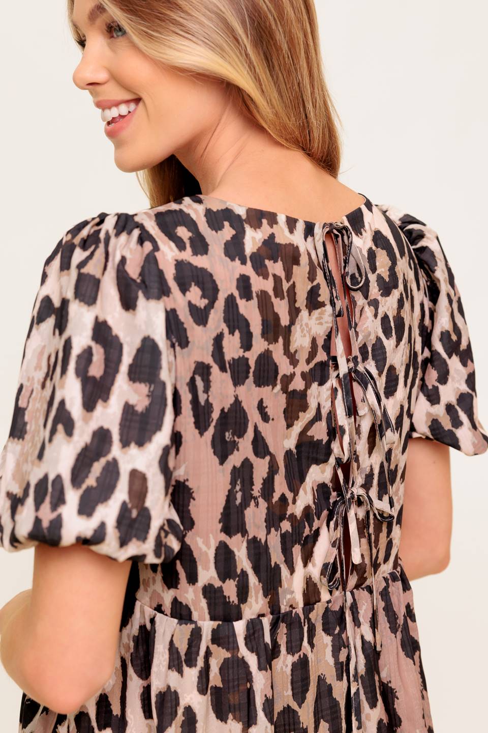 FOREVER YOURS LEOPARD WOVEN MINI DRESS Flying Tomato