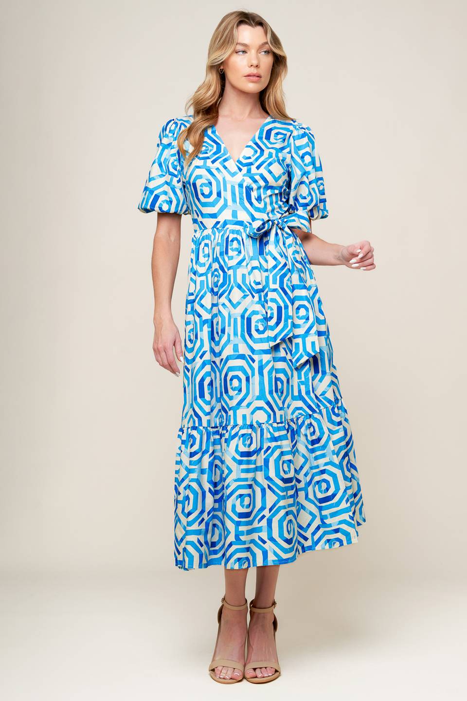 SEASONALLY LOVELY WOVEN MIDI DRESS