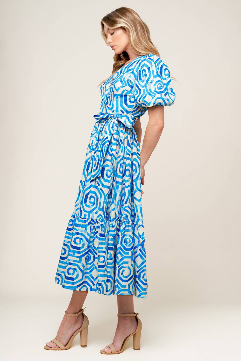 SEASONALLY LOVELY WOVEN MIDI DRESS Flying Tomato