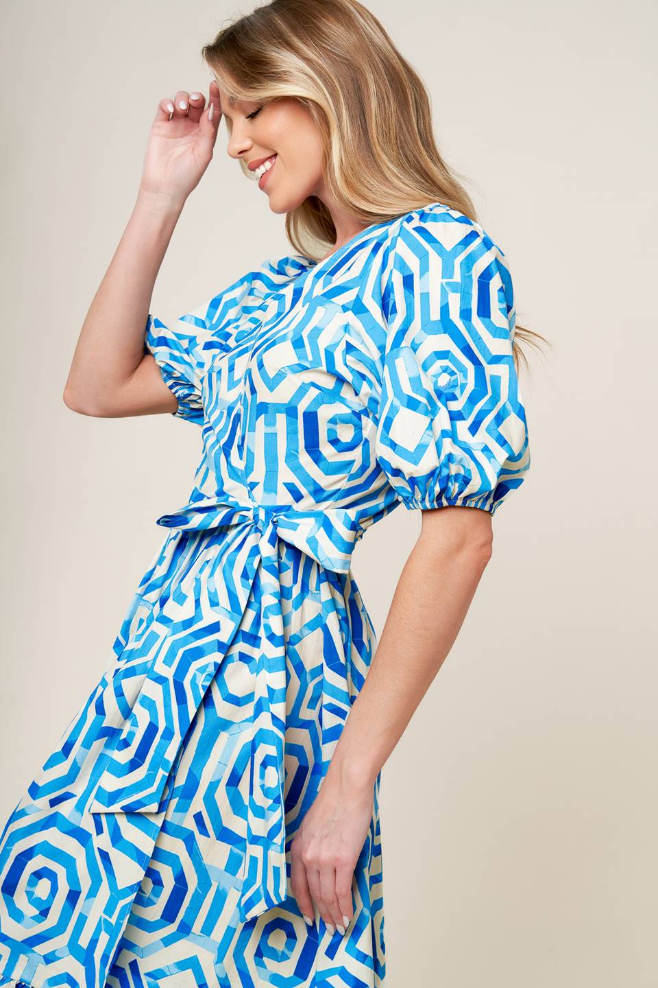 SEASONALLY LOVELY WOVEN MIDI DRESS Flying Tomato