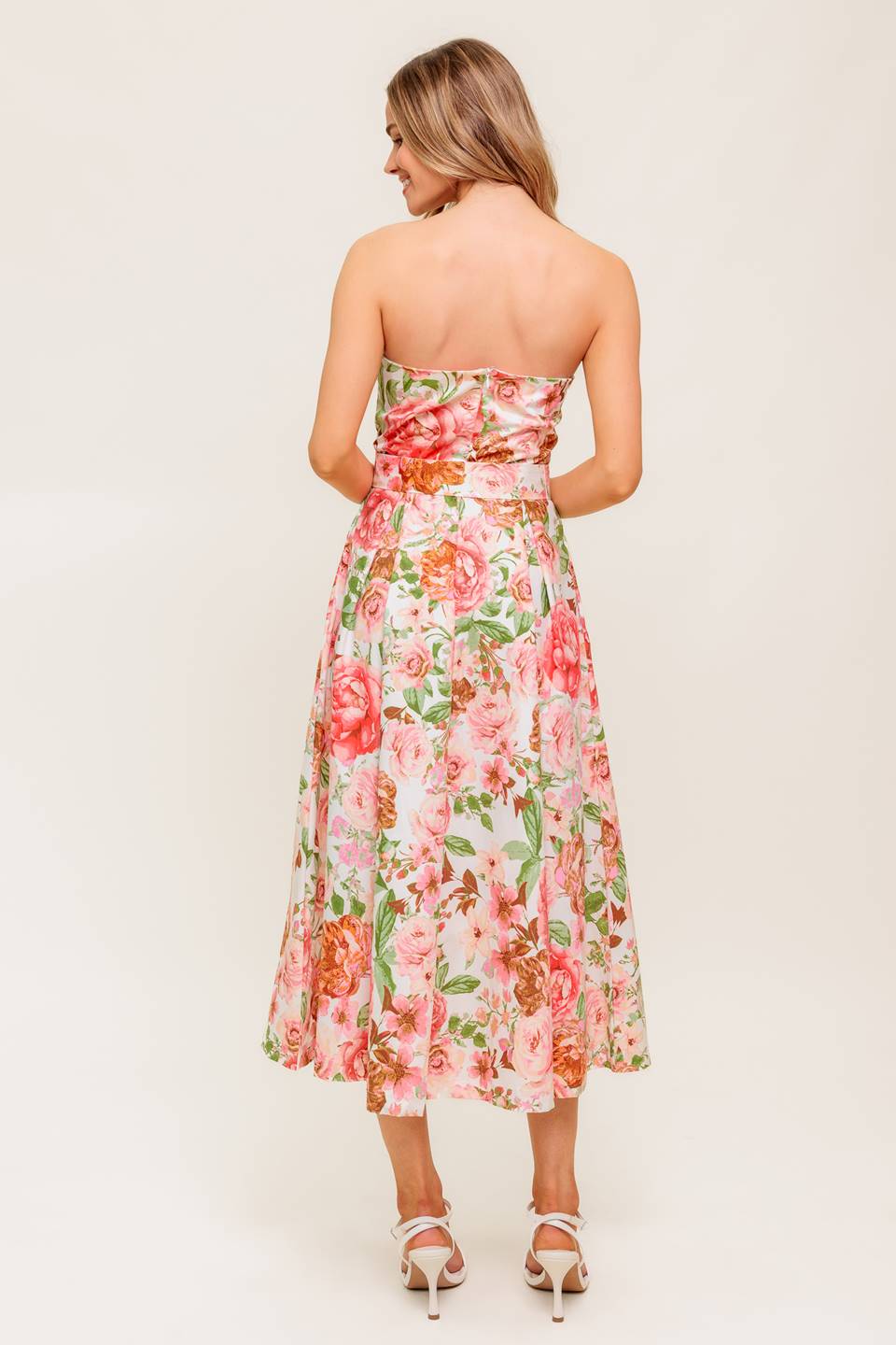 BLUSHING DAWN PINK WOVEN MIDI DRESS Flying Tomato