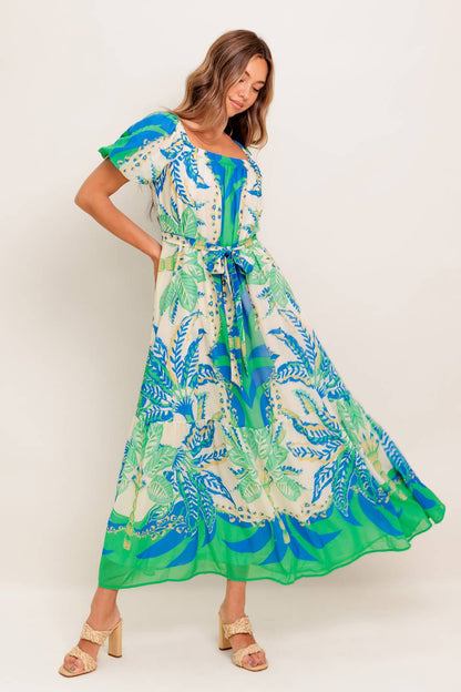 PALM SPRING NIGHTS WOVEN MAXI DRESS