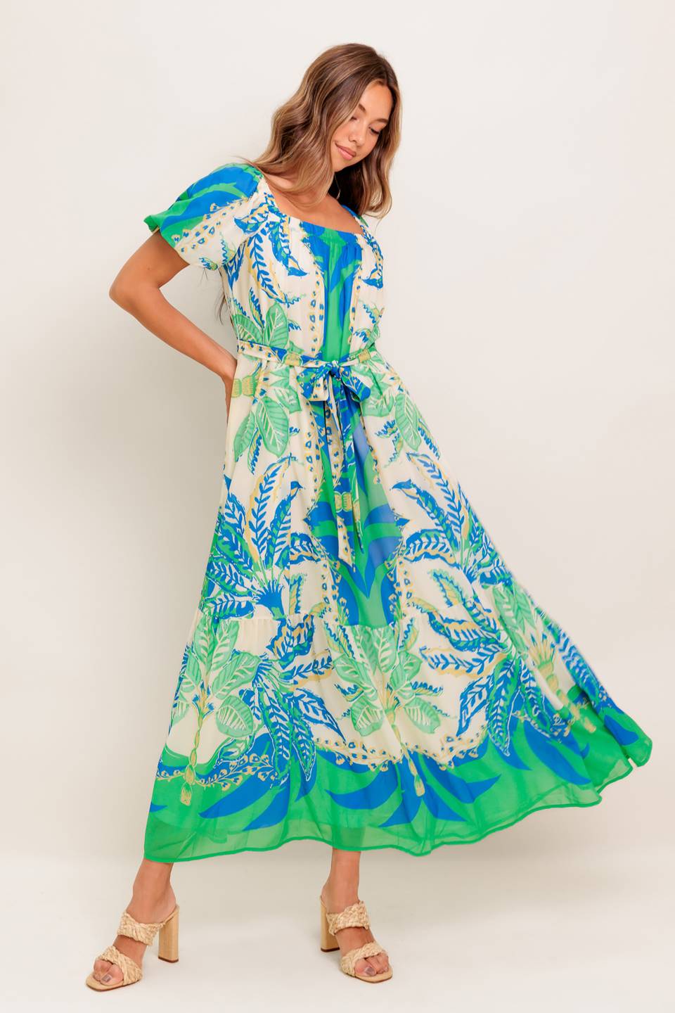 PALM SPRING NIGHTS WOVEN MAXI DRESS Flying Tomato