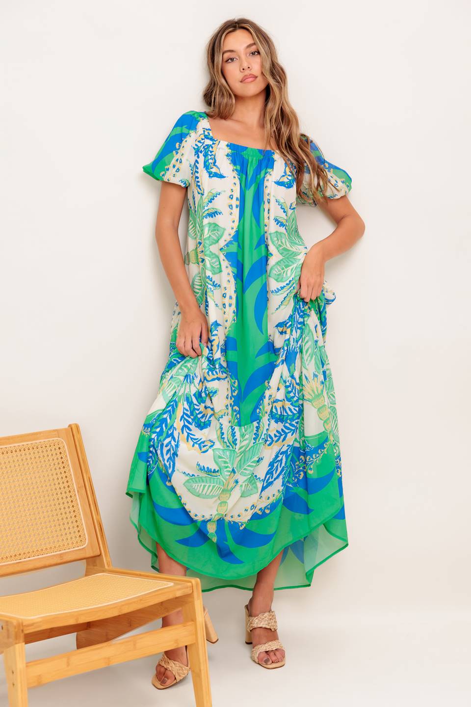 PALM SPRING NIGHTS WOVEN MAXI DRESS Flying Tomato