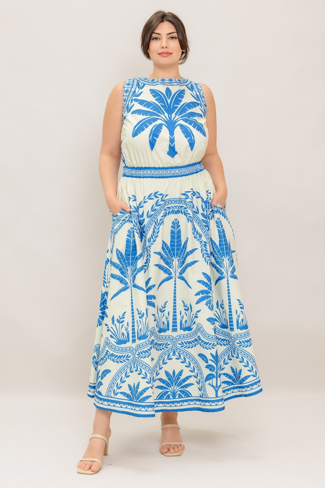 OCEAN PETALS WOVEN MIDI DRESS Flying Tomato