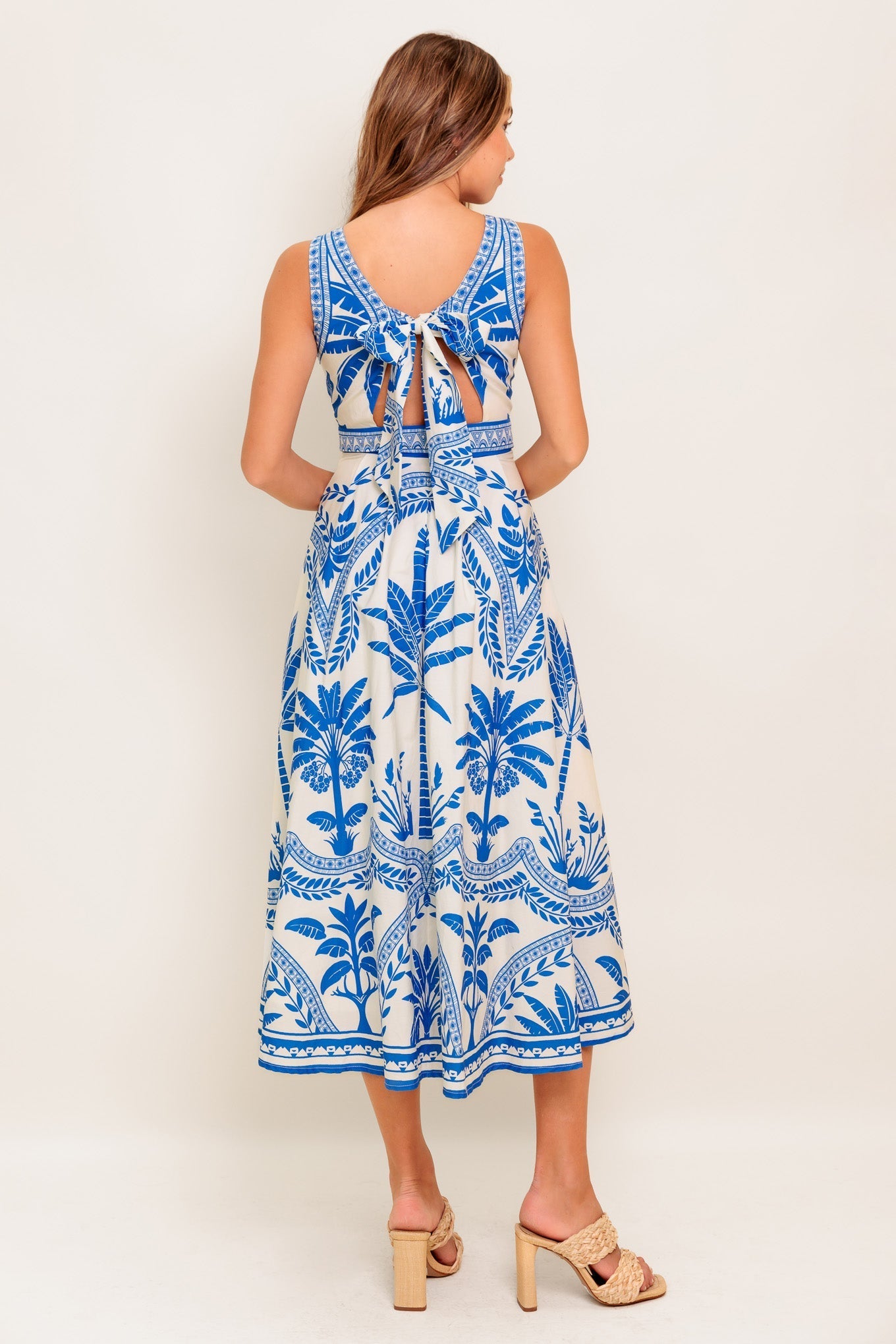 OCEAN PETALS WOVEN MIDI DRESS Flying Tomato