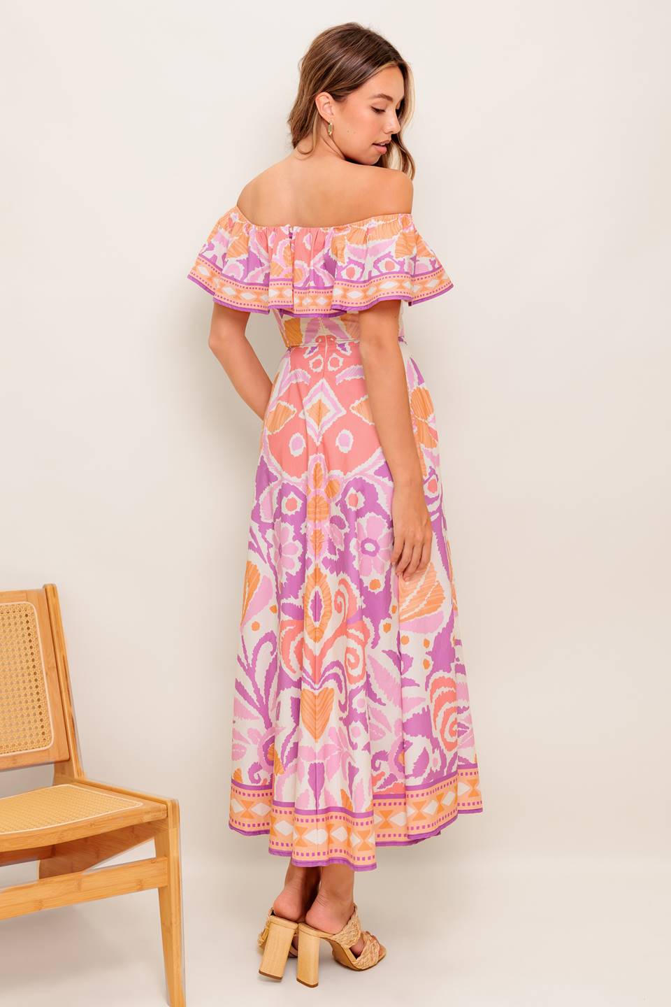 CABANA DREAM LAVENDER WOVEN MIDI DRESS Flying Tomato