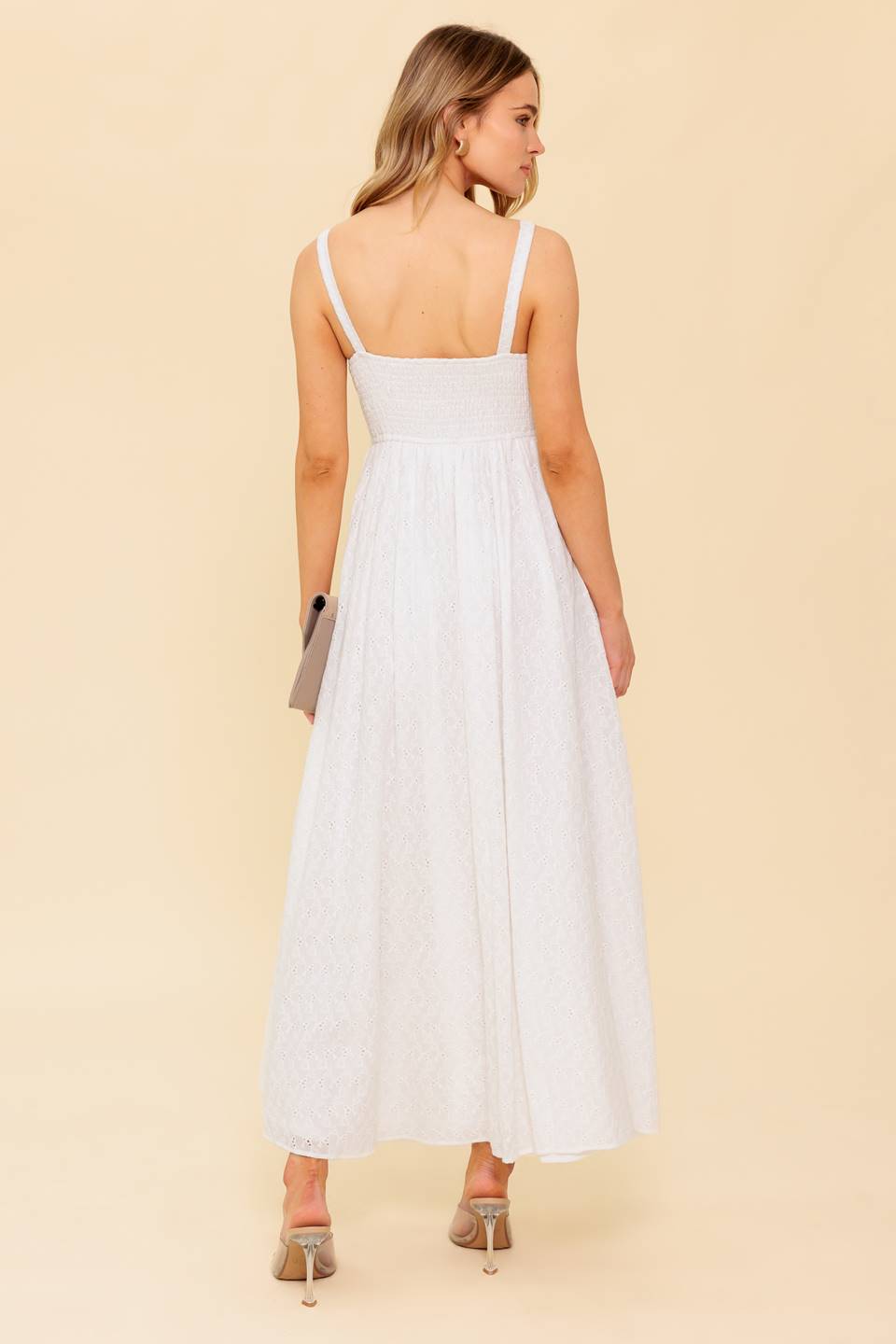LOVE OF MINE IVORY EYELET MIDI DRESS Flying Tomato