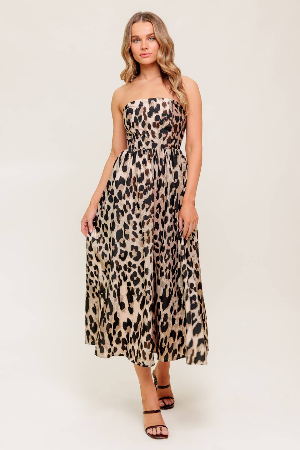 FLUTTER GLOW BALLET WOVEN MIDI DRESS Flying Tomato